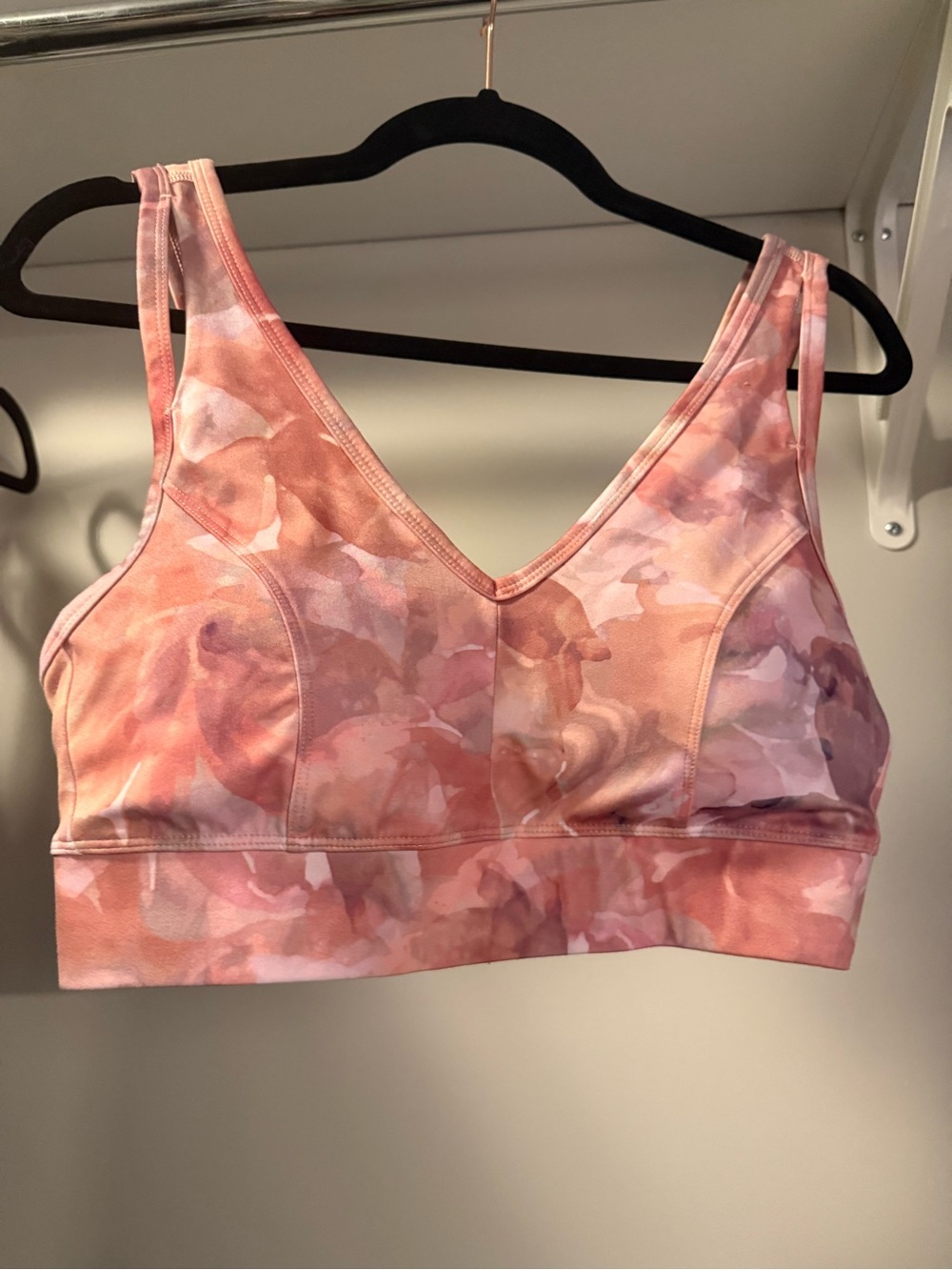 All in Motion Pink Watercolor Seamless Sports Bralette